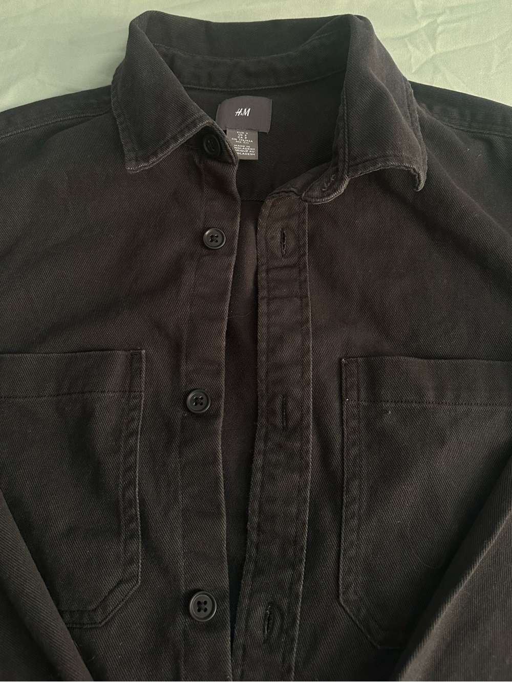 H&M Black Men's Lightweight Shirt Jacket